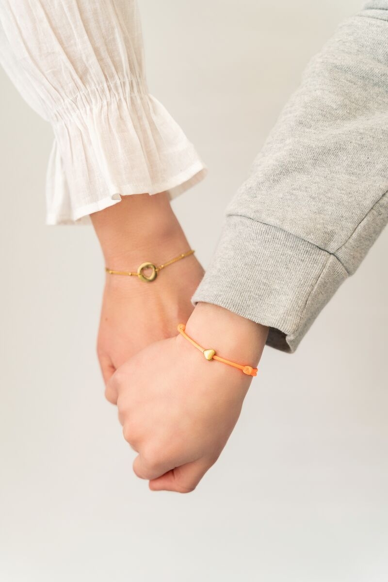 MOEDER & MINI ARMBAND ORANJE