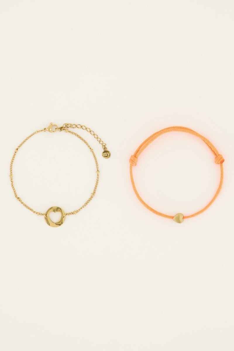 MOEDER & MINI ARMBAND ORANJE