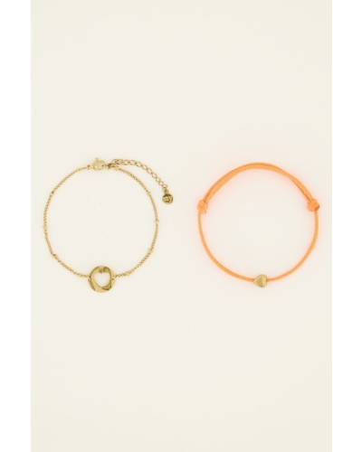 MOEDER & MINI ARMBAND ORANJE