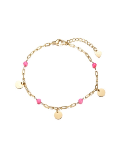 Gossip ARMBAND ROZE KRALEN EN MUNTJES