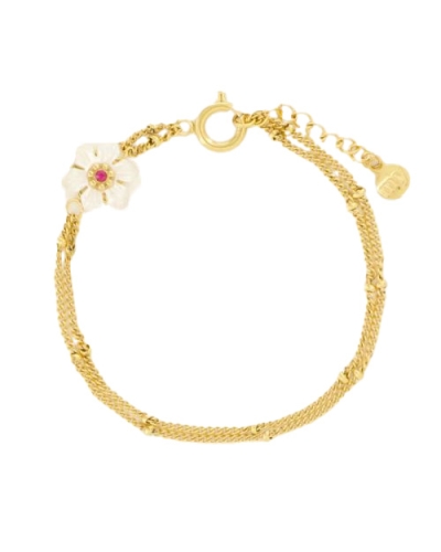 BRACELET DOUBLE CHAINS FLOWER