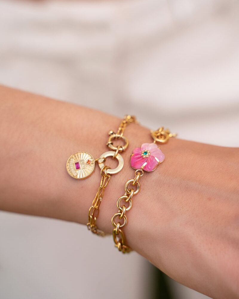 BRACELET CHAINS COIN STONES