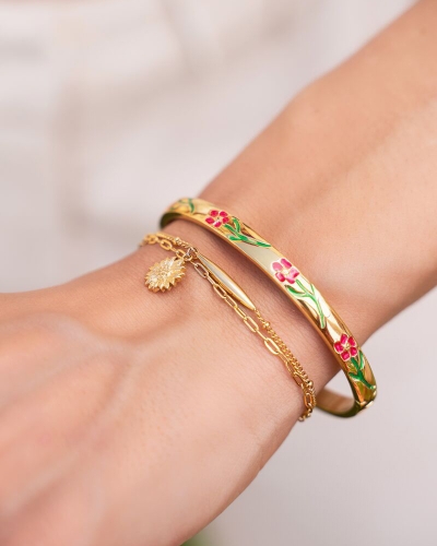 My Jewellery ARMBAND MET ZONNEBLOEM BEDEL GOUD