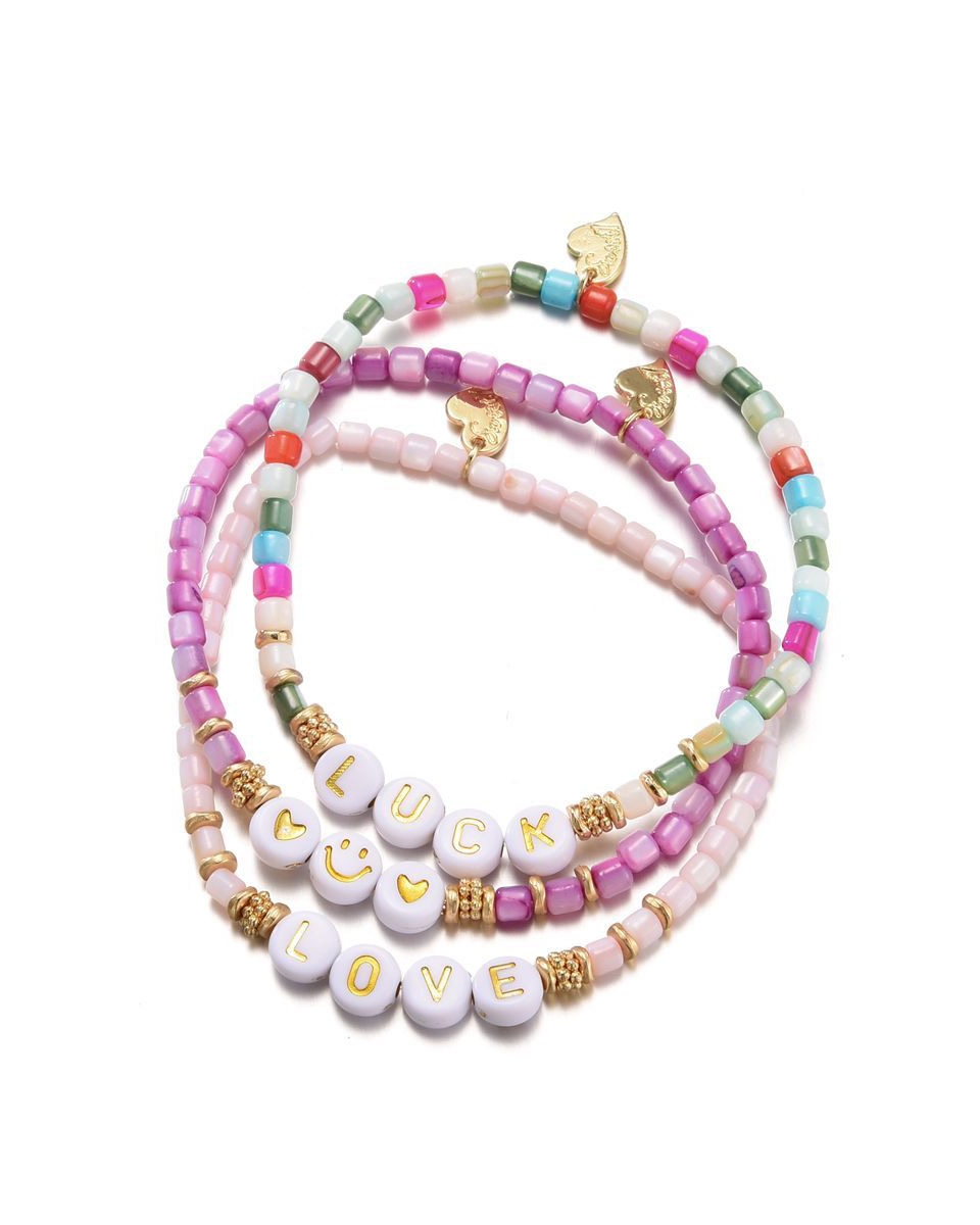 ARMBAND GLASKRALEN SMILEY MULTI