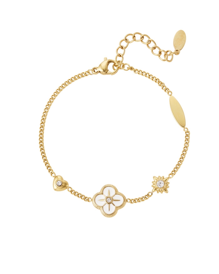 ARMBAND MET KLAVER WIT