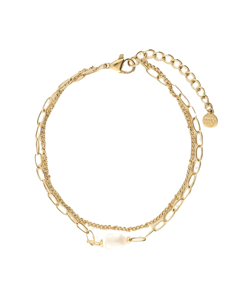 ARMBAND MET SCHAKELS EN PAREL