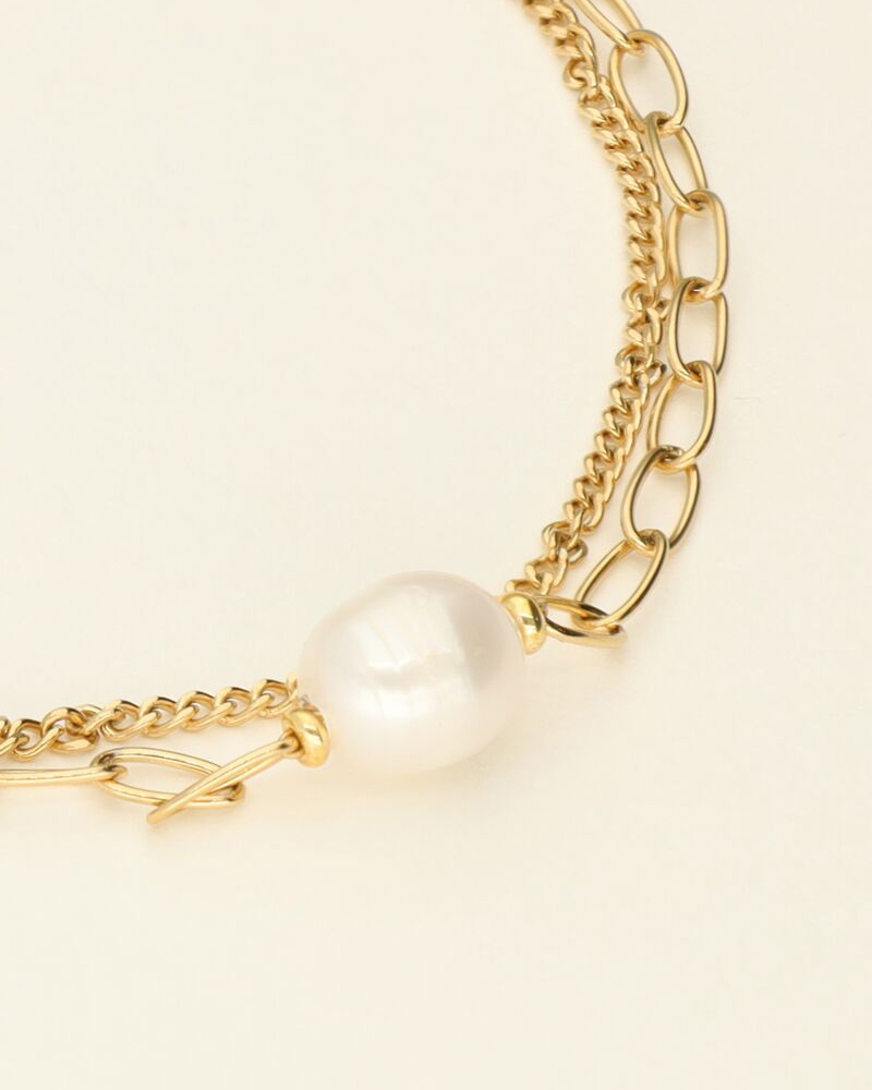 ARMBAND MET SCHAKELS EN PAREL