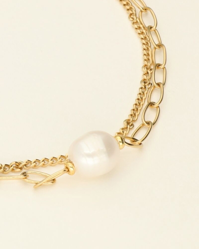 ARMBAND MET SCHAKELS EN PAREL