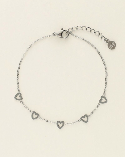 My Jewellery ARMBAND MET KLEINE HARTJES ZILVER
