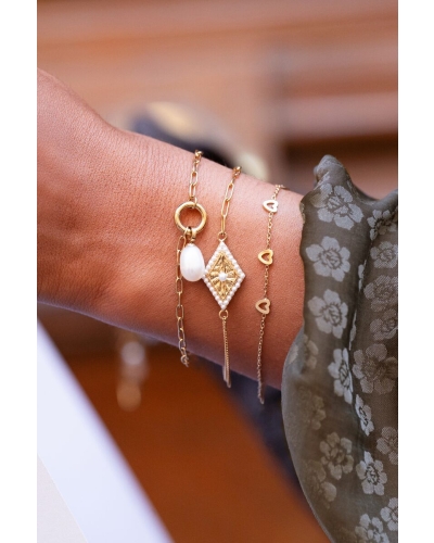 My Jewellery ARMBAND MET KLEINE HARTJES ZILVER