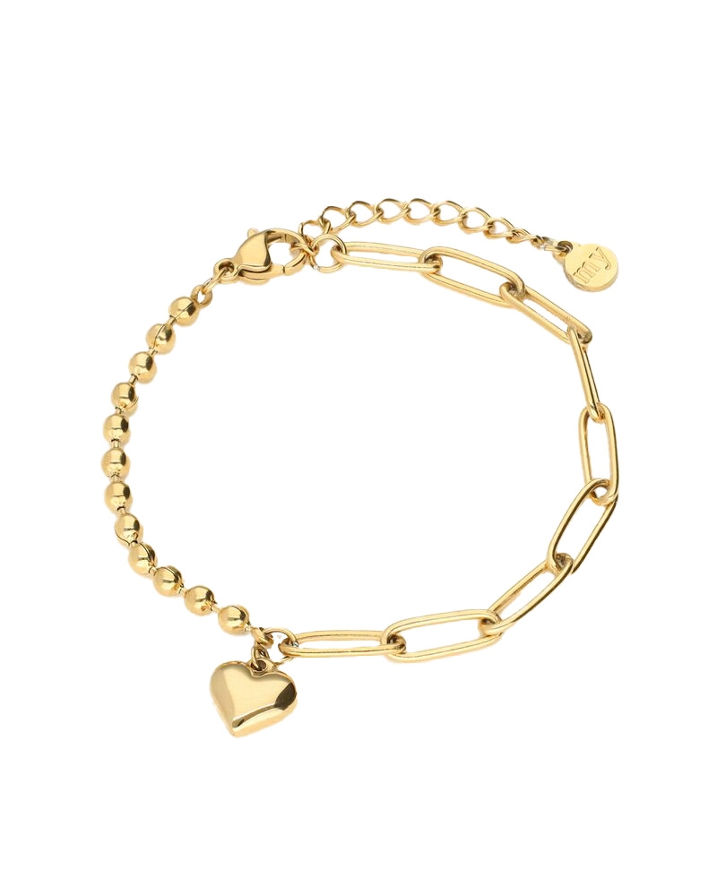 ARMBAND MET CHAIN EN HARTJE