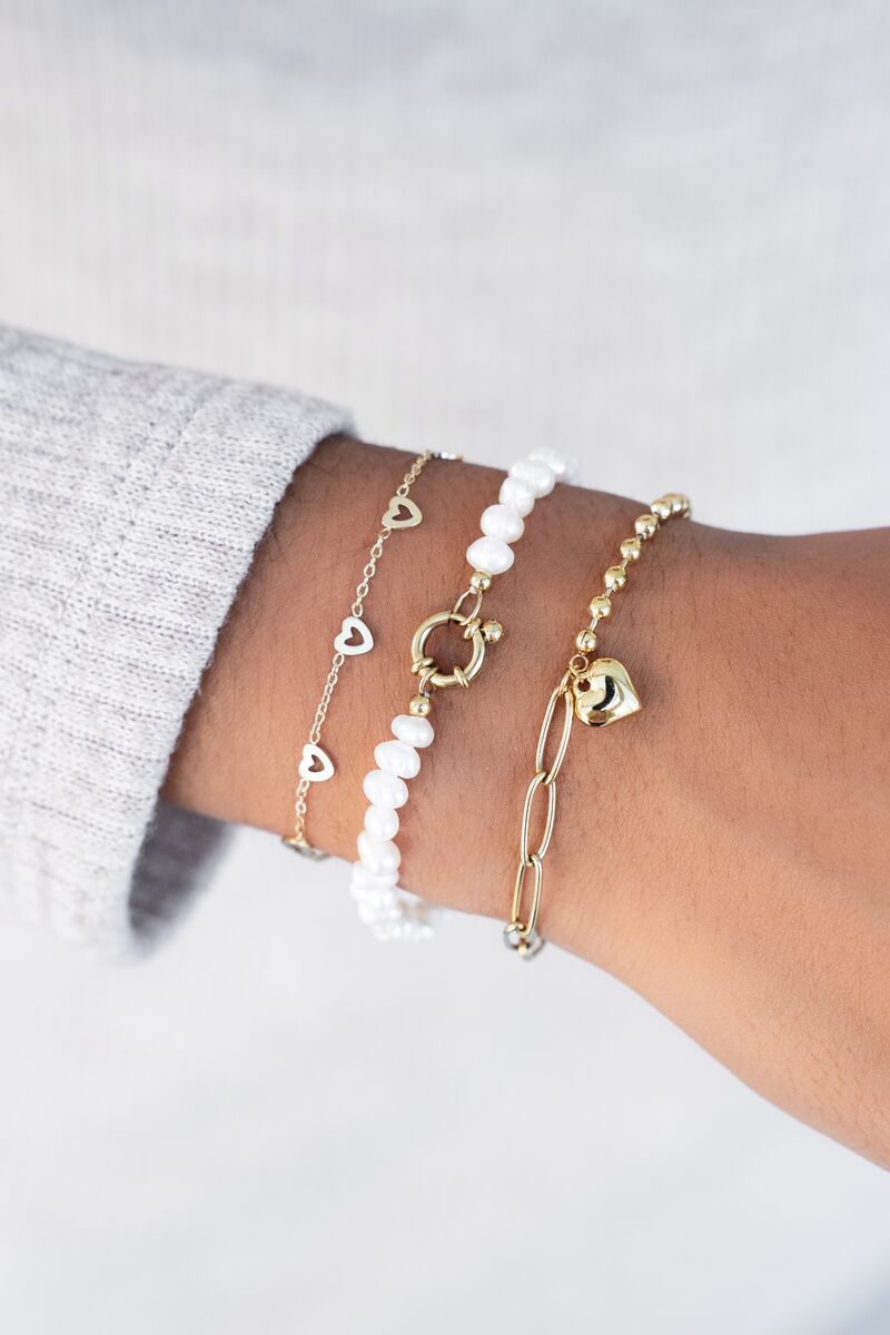 ARMBAND MET CHAIN EN HARTJE