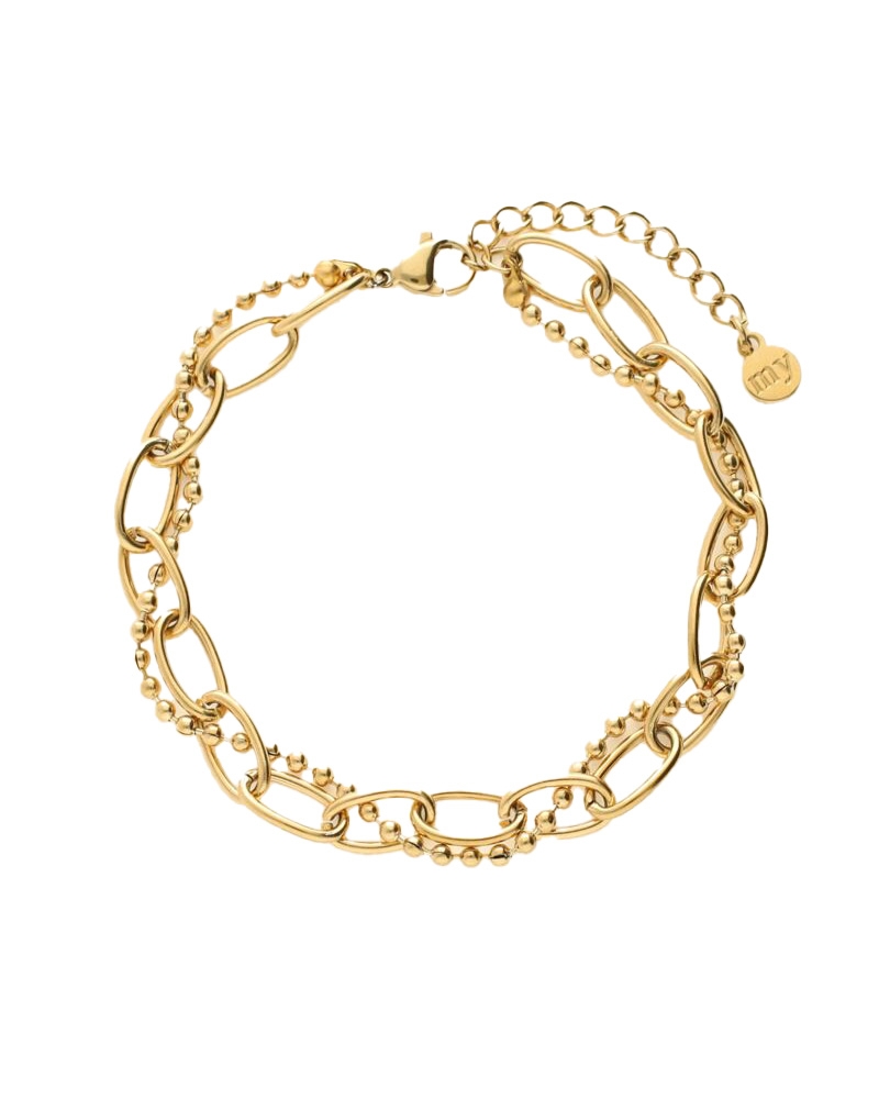 ARMBAND MET DUBBELE CHAIN GOUD