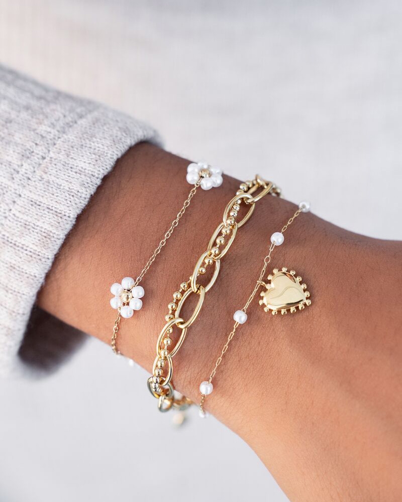 ARMBAND MET DUBBELE CHAIN GOUD