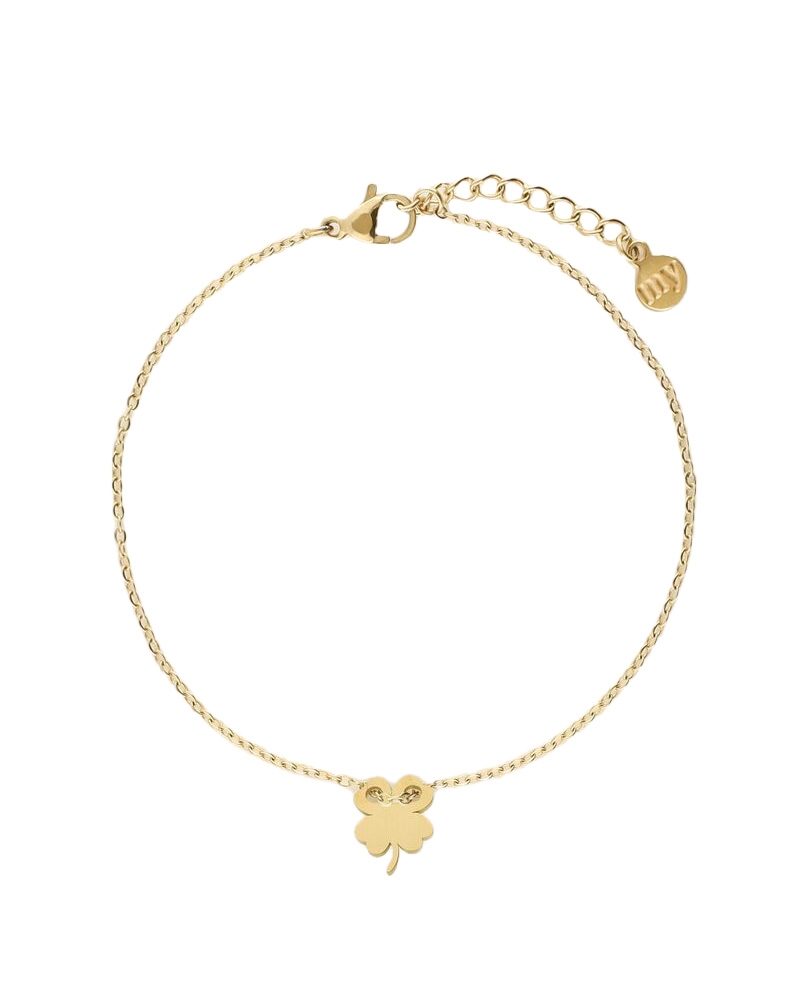 ARMBAND MET KLAVERTJE GOUD