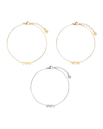 My Jewellery ARMBANDEN SET HARTJES TWEE GOUDKLEURIG EN ZILVERKLEURIG
