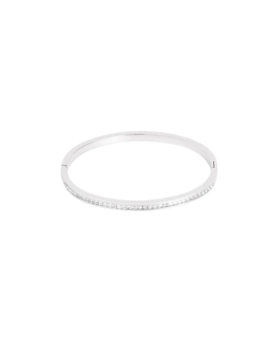 SLAVENARMBAND WITTE STEENTJES ZILVER