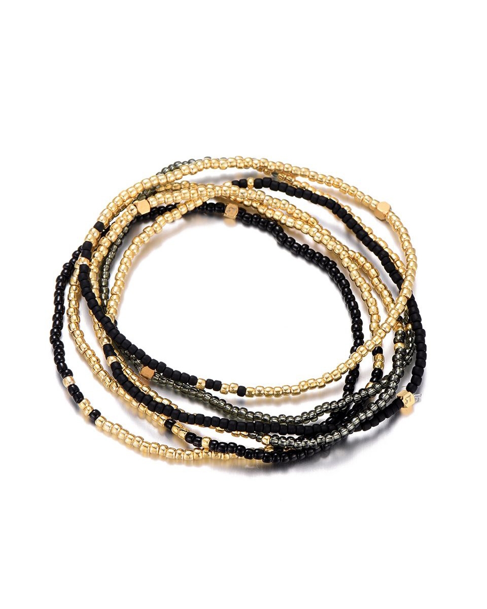 MIYUKI ARMBANDEN GOUD/ZWART