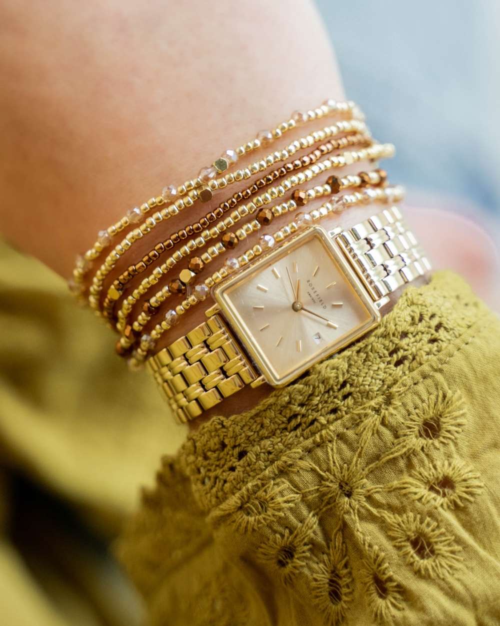 MIYUKI ARMBANDEN GOUD/BEIGE/BRUIN