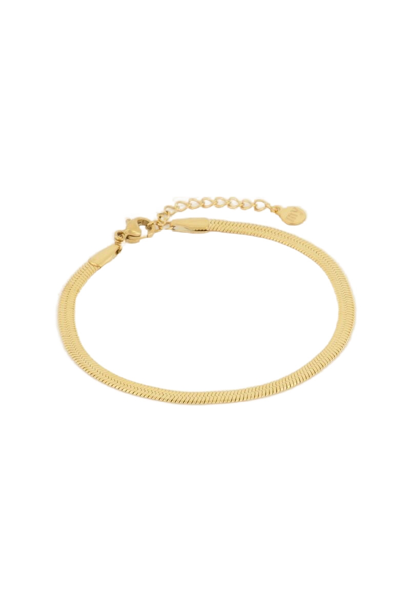 ARMBAND MET PLATTE SCHAKEL GOUD