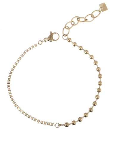 ARMBAND BOLLETJES EN SCHAKELS GOUD