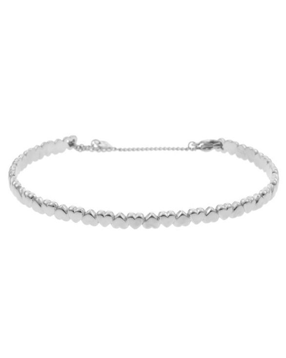 BANGLE MET HARTJES ZILVER