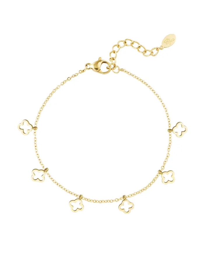 ARMBAND ZES KLAVERTJES GOUD