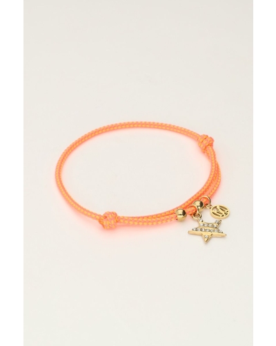 ORANJE TOUW ARMBAND MET STER