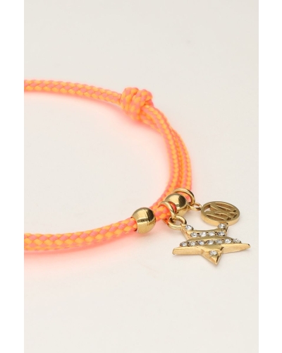 ORANJE TOUW ARMBAND MET STER