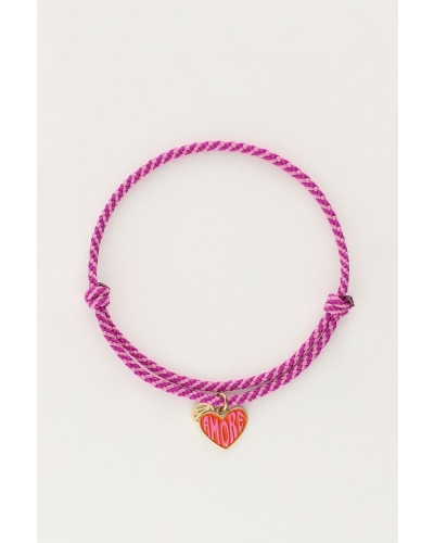 My Jewellery PAARSE TOUW ARMBAND MET HART