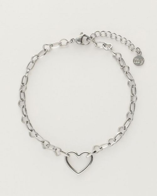 ARMBAND MET KLEIN OPEN HART ZILVER