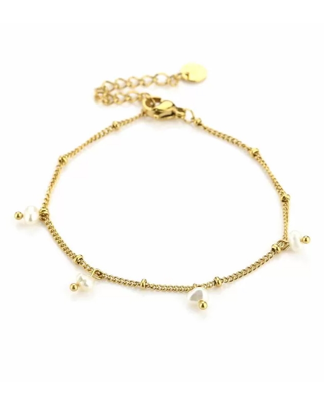 ARMBAND HANGENDE PARELS GOUD