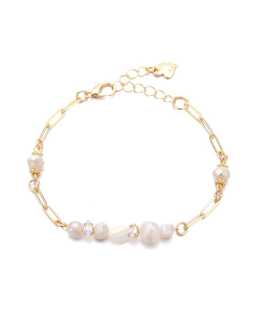 ARMBAND KRAALTJES ECRU GOUD