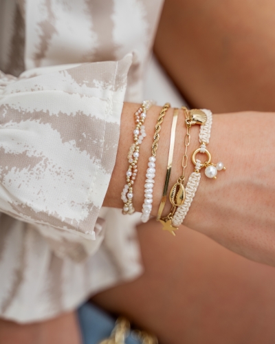 ARMBAND LENTENSE WIT GOUD