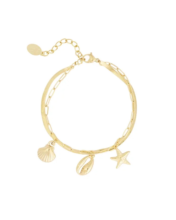 ARMBAND MET ZEEBEDELS GOUD