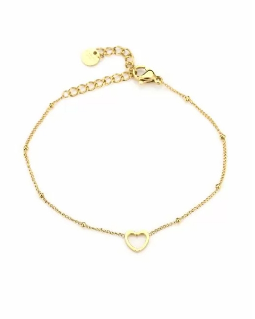 ARMBAND MET OPEN HART GOUD
