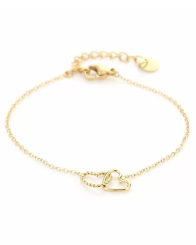 Gossip ARMBAND DUBBEL HARTJE GOUD