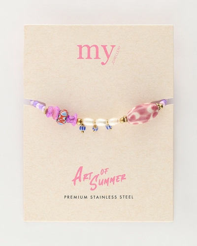 ART PAARSE KRALEN ARMBAND GOUD