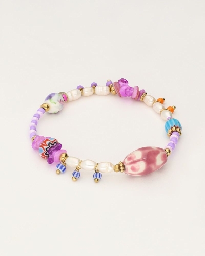 ART PAARSE KRALEN ARMBAND GOUD