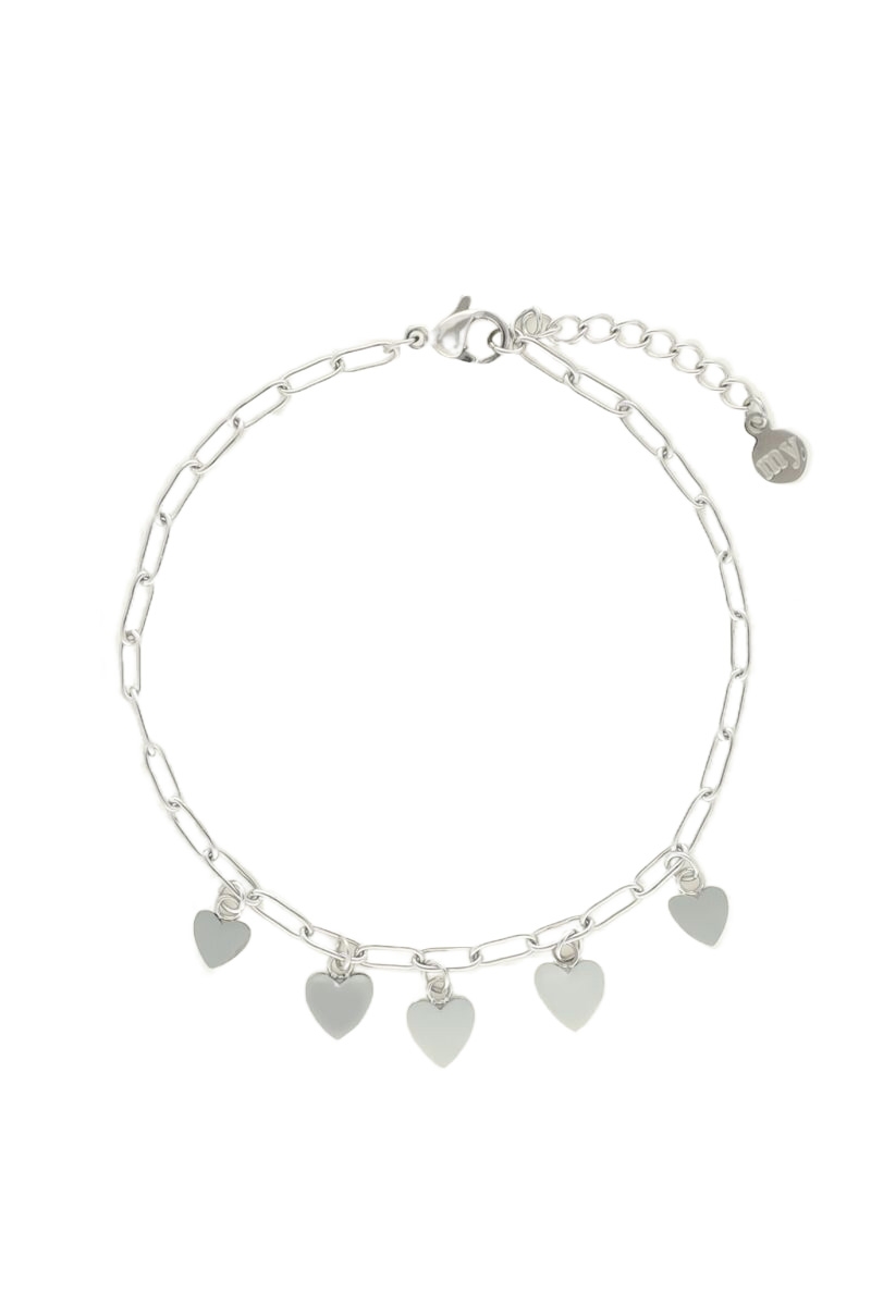 ARMBAND MET KLEINE HARTJES ZILVER