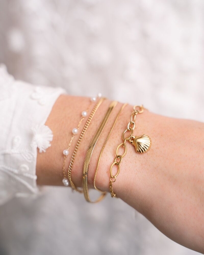 My Jewellery ARMBAND MET GROVE SCHAKELS GOUD