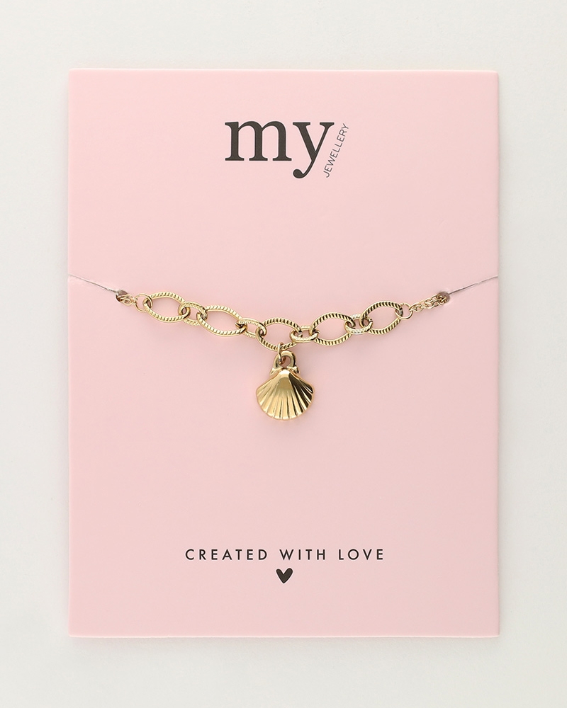 ARMBAND MET GROVE SCHAKELS GOUD