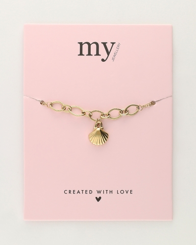 ARMBAND MET GROVE SCHAKELS GOUD