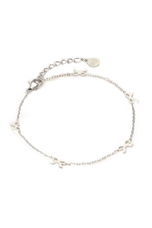 ARMBAND MET MINI STRIKJES ZILVER