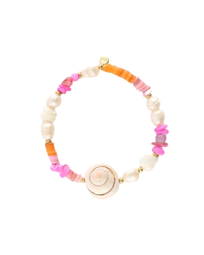 My Jewellery PARELARMBAND MET ROZE KRALEN EN SCHELP