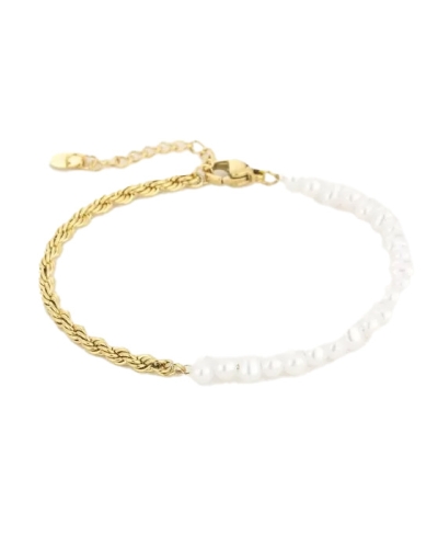ARMBAND PARELS EN TWIST GOUD
