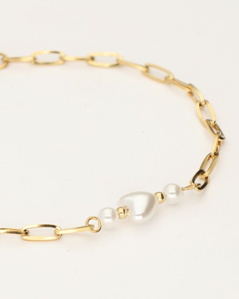 SCHAKELARMBAND MET PAREL GOUD