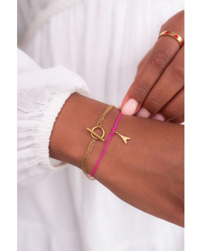 My Jewellery ARMBAND MET 4 KETTINKJES EN SLOTJE GOUD