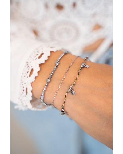 My Jewellery KRALEN ARMBAND MET HARTJES ZILVER