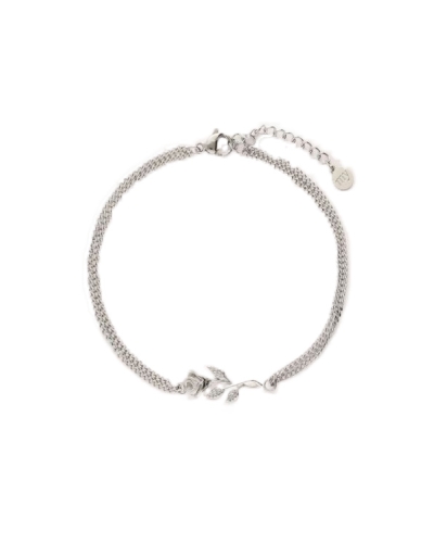 My Jewellery ARMBAND MET PLATTE ROOS ZILVER